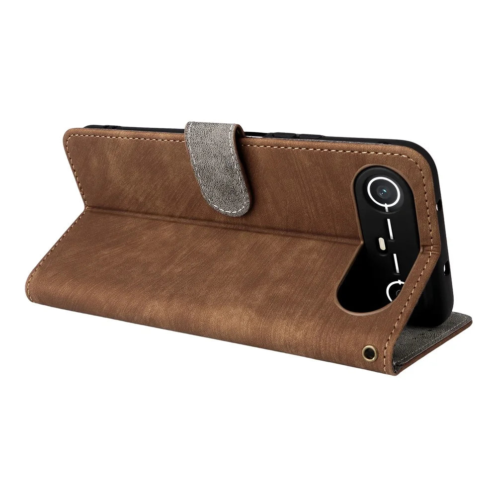 For TECNO Spark Slim 4G / Pova Slim 5G Case Wallet RFID Blocking PU Leather Phone Cover Stand with Strap - Brown - 4