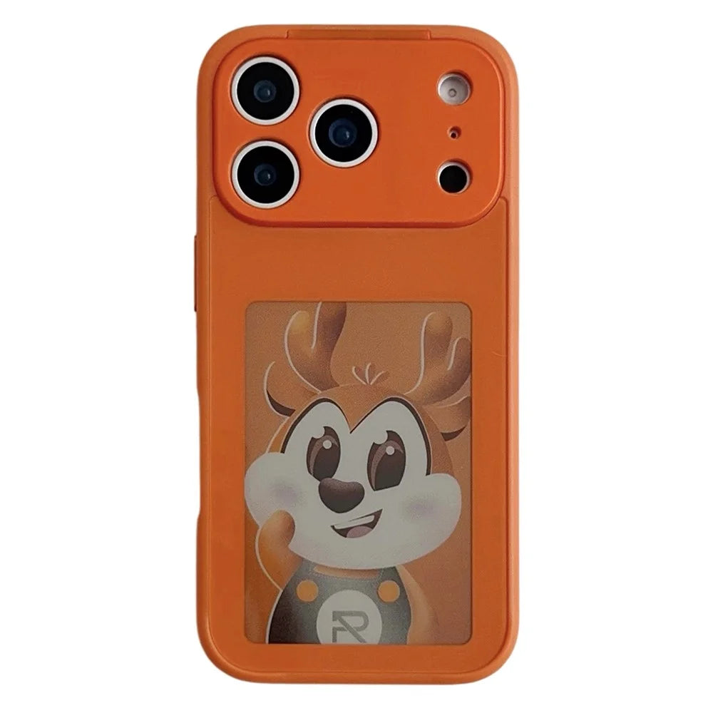 For iPhone 17 Pro Smart E-Ink Magnetic Case 4 Color HD 4 inch Display NFC DIY Customized Screen - Orange - 1