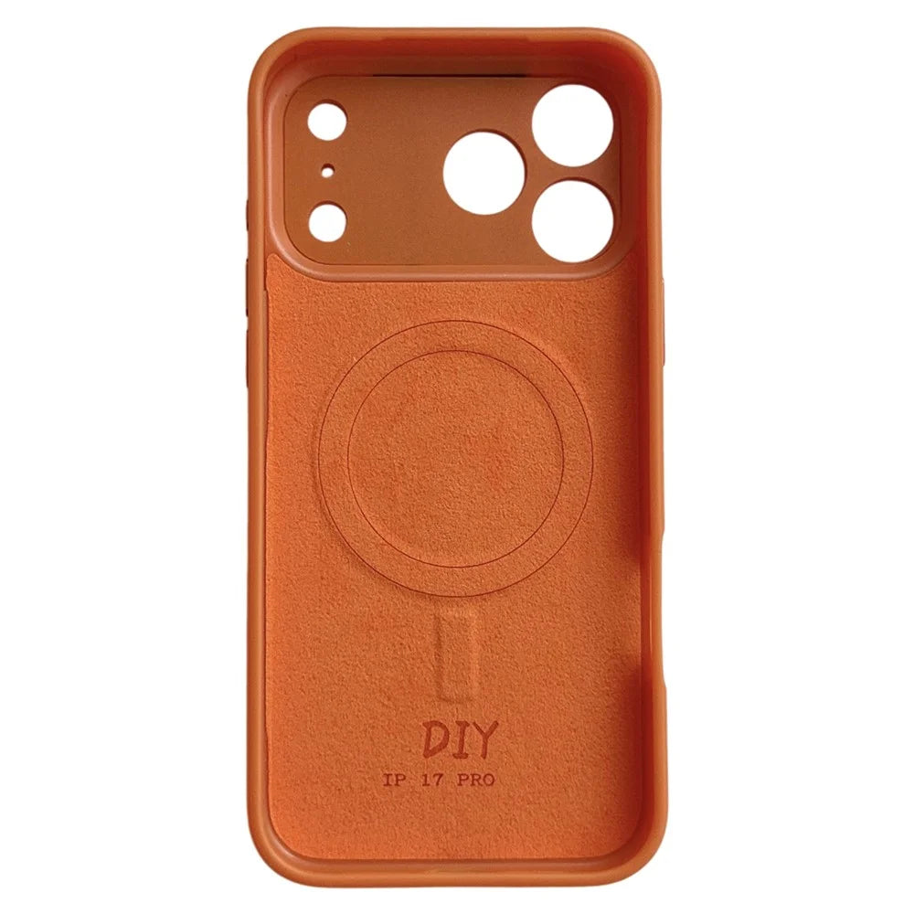 For iPhone 17 Pro Smart E-Ink Magnetic Case 4 Color HD 4 inch Display NFC DIY Customized Screen - Orange - 2