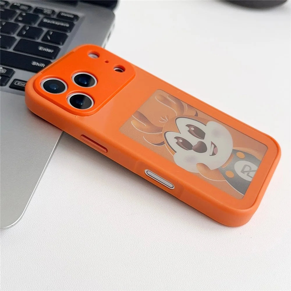 For iPhone 17 Pro Smart E-Ink Magnetic Case 4 Color HD 4 inch Display NFC DIY Customized Screen - Orange - 4