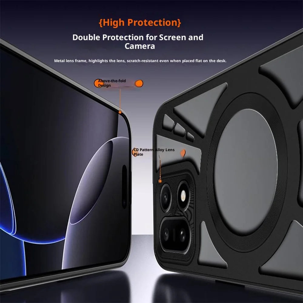 For OnePlus 15 5G Magnetic Case Hollow Heat Dissipation Silicone + PC + Metal Bumper Phone Cover - Black - 4