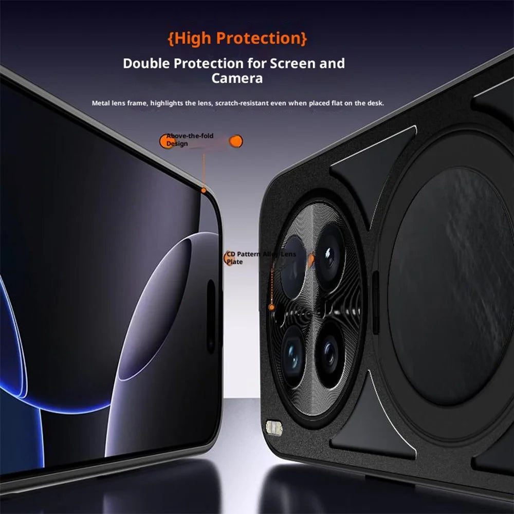 For vivo X300 Pro 5G Case Magnetic Kickstand Hollow Heat Dissipation Silicone + PC + Metal Bumper Phone Cover - Black - 5