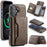 MAGKING K4 Series For iPhone 17 Case Compatible with MagSafe Detachable Wallet PU TPU PC Phone Cover - Coffee - 1
