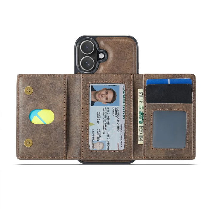 MAGKING K4 Series For iPhone 17 Case Compatible with MagSafe Detachable Wallet PU TPU PC Phone Cover - Coffee - 2