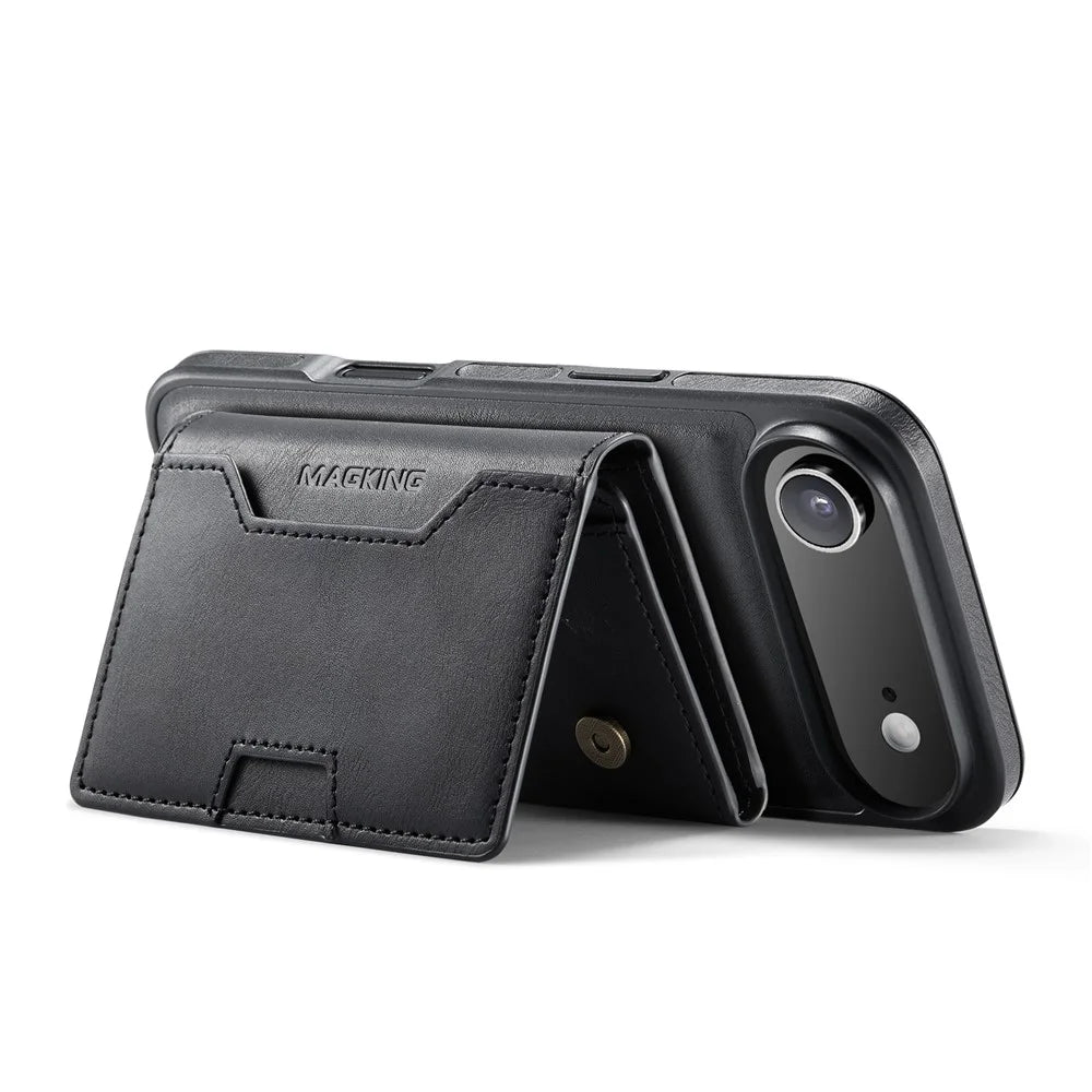 MAGKING K4 Series For iPhone Air Case Compatible with MagSafe Detachable Wallet PU TPU PC Phone Cover - Black - 2