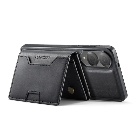 MAGKING K4 Series For Samsung Galaxy S25 Edge Magnetic Case Detachable Wallet PU TPU PC Phone Cover - Black - 2