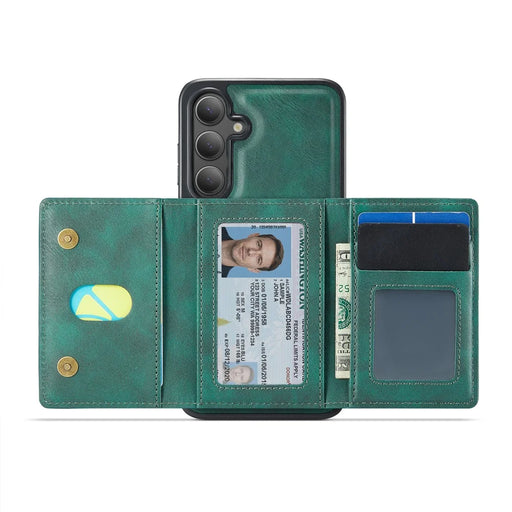MAGKING K4 Series For Samsung Galaxy S25 FE Magnetic Case Detachable Wallet PU TPU PC Phone Cover - Green - 2