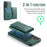 MAGKING K4 Series For Samsung Galaxy S25 FE Magnetic Case Detachable Wallet PU TPU PC Phone Cover - Green - 5
