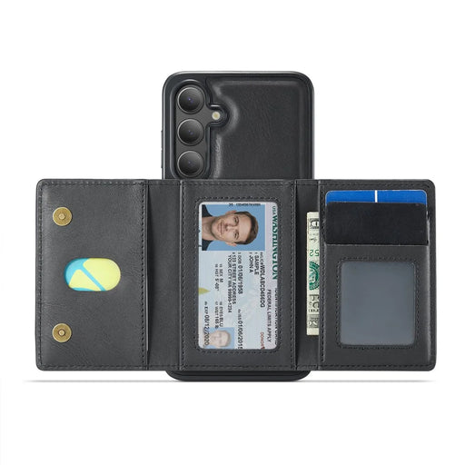 MAGKING K4 Series For Samsung Galaxy S25+ Magnetic Case Detachable Wallet PU TPU PC Phone Cover - Black - 2