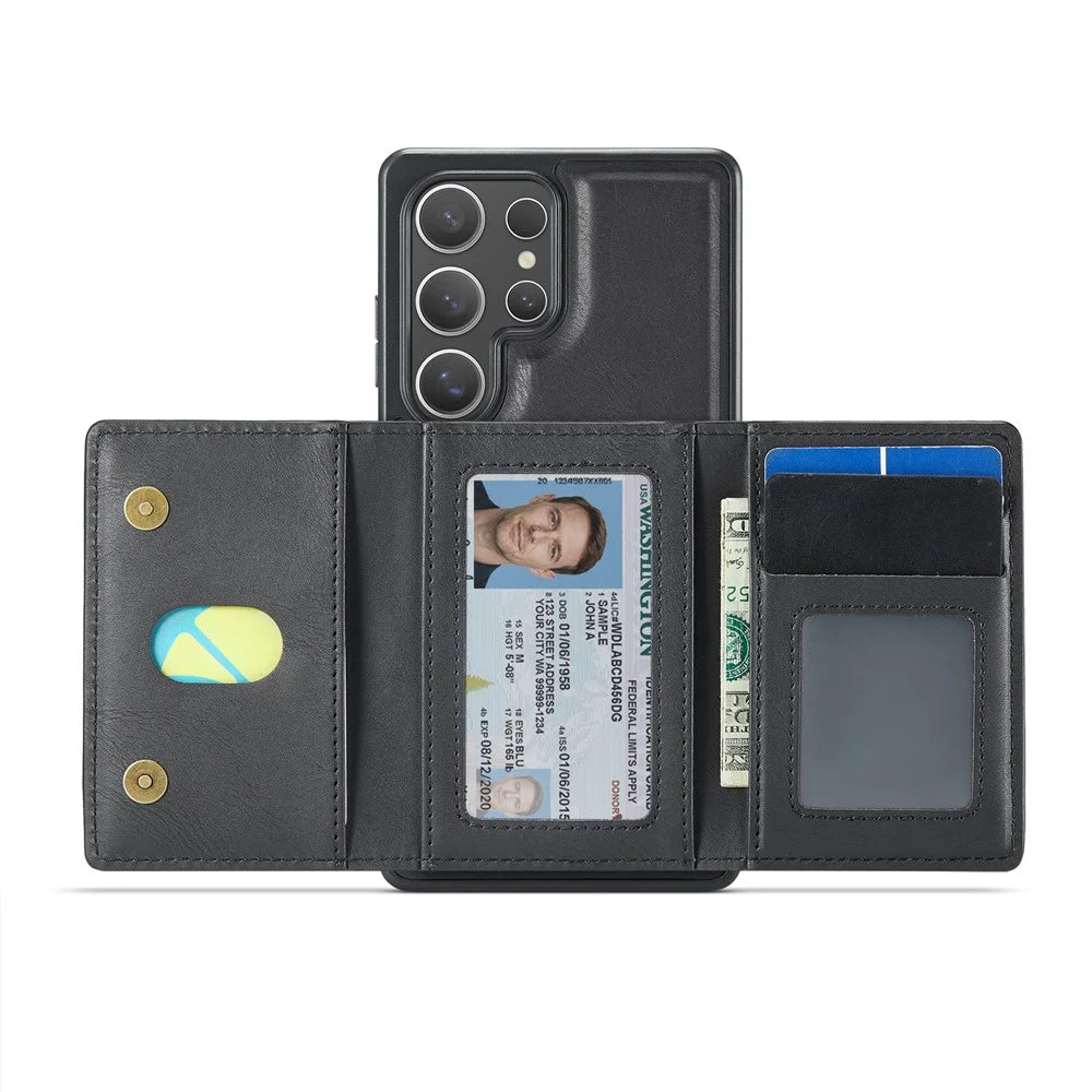 MAGKING K4 Series For Samsung Galaxy S25 Ultra Magnetic Case Detachable Wallet PU TPU PC Phone Cover - Black - 2