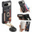 For Google Pixel 10  /  10 Pro Case Card Holder Ring Kickstand Leather + PC Phone Cover with Shoulder Strap - Black - 1