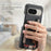 For Google Pixel 10  /  10 Pro Case Card Holder Ring Kickstand Leather + PC Phone Cover with Shoulder Strap - Black - 6