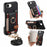 For iPhone 17e / 16e Case Card Holder Ring Kickstand Leather + PC Phone Cover with Shoulder Strap - Black - 1