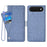 For iPhone Air Case Jean Cloth Texture PU Leather Wallet Phone Cover with Rotating Card Slots - Blue - 1