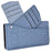 For iPhone Air Case Jean Cloth Texture PU Leather Wallet Phone Cover with Rotating Card Slots - Blue - 5