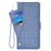 For iPhone Air Case Jean Cloth Texture PU Leather Wallet Phone Cover with Rotating Card Slots - Blue - 7