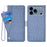 For iPhone 17 Pro Max Case Jean Cloth Texture PU Leather Wallet Phone Cover with Rotating Card Slots - Blue - 1