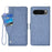 For Google Pixel 10 Pro XL  /  Pixel 9 Pro XL Case Jean Cloth Texture PU Leather Wallet Phone Cover with Rotating Card Slots - Blue - 1