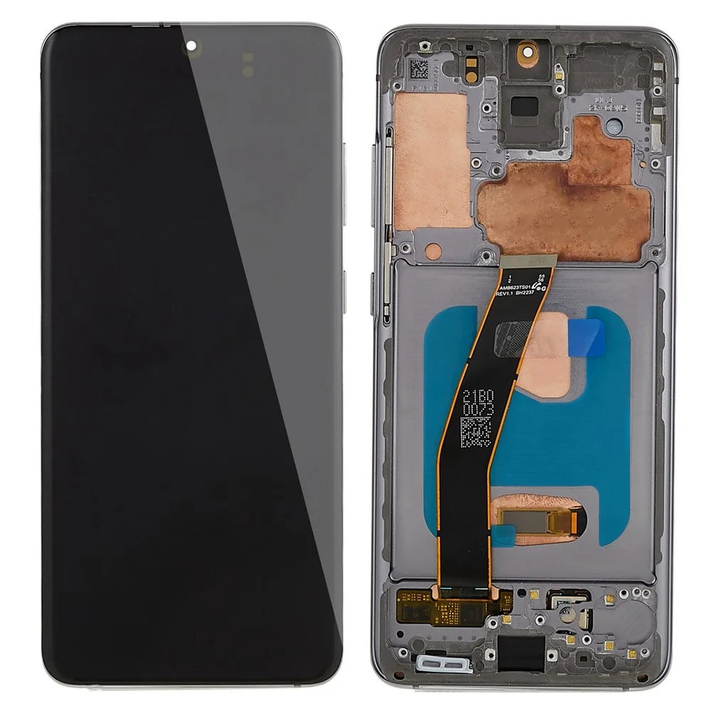 For Samsung Galaxy S20 4G G980 / S20 5G G981 Grade C OLED Screen and Digitizer Assembly + Frame (without Logo) - Grey - 1