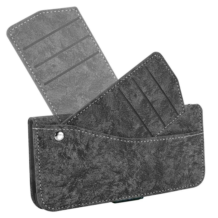 For iPhone 17 Case Water-ink Painting Wallet PU Leather Phone Cover with Rotating Card Slots - Black - 2