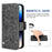 For iPhone 17 Case Water-ink Painting Wallet PU Leather Phone Cover with Rotating Card Slots - Black - 5