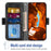 For iPhone 16 Plus Case Water-ink Painting Wallet PU Leather Phone Cover with Rotating Card Slots - Black - 3