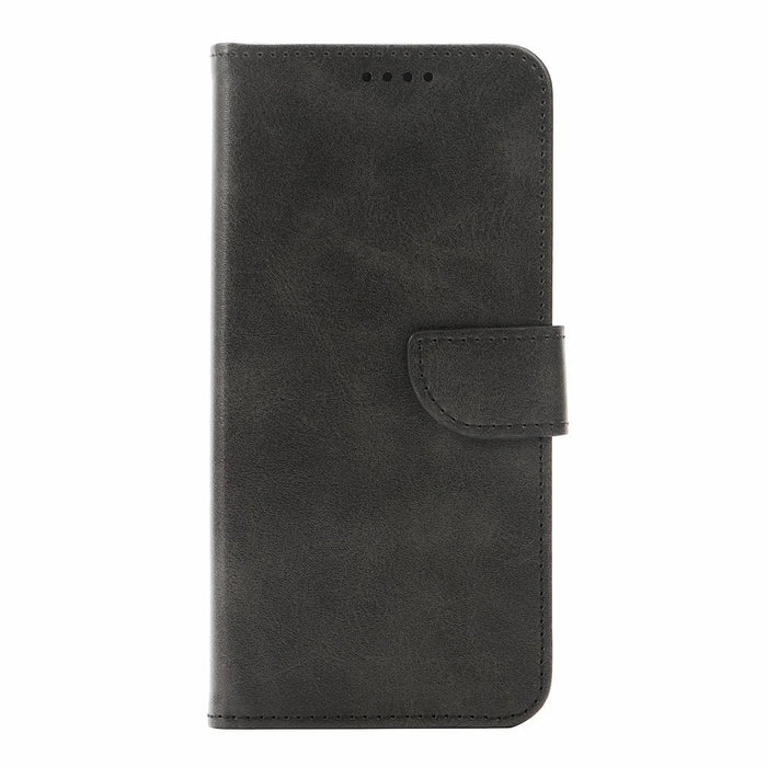 For iPhone 17 Pro Max Case Wallet Stand Magnetic Clasp Closure Calf Texture Leather Phone Cover - Black - 5