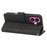 For iPhone 16 Plus Leather Wallet Case Solid Color Skin-feel Line Splicing Phone Cover with Magnetic Clasp - Black - 4