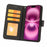 For iPhone 17 Leather Wallet Case Solid Color Skin-feel Line Splicing Phone Cover with Magnetic Clasp - Black - 2
