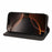 For iPhone 16 Pro Max Leather Case Strong Magnetic Skin-Like Texture Embossed Lines Wallet Stand Phone Cover - Black - 4