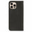 For iPhone 16 Pro Max Leather Case Strong Magnetic Skin-Like Texture Embossed Lines Wallet Stand Phone Cover - Black - 5