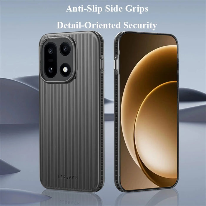 LEREACH TOC Series for OnePlus 15 5G Case Flowing Grid PC Phone Cover - Black - 4