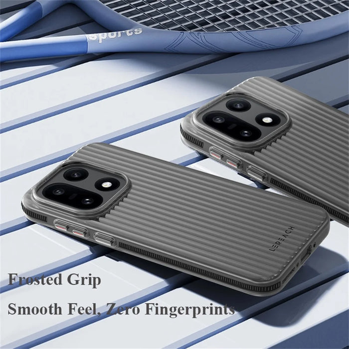 LEREACH TOC Series for OnePlus 15 5G Case Flowing Grid PC Phone Cover - Black - 5