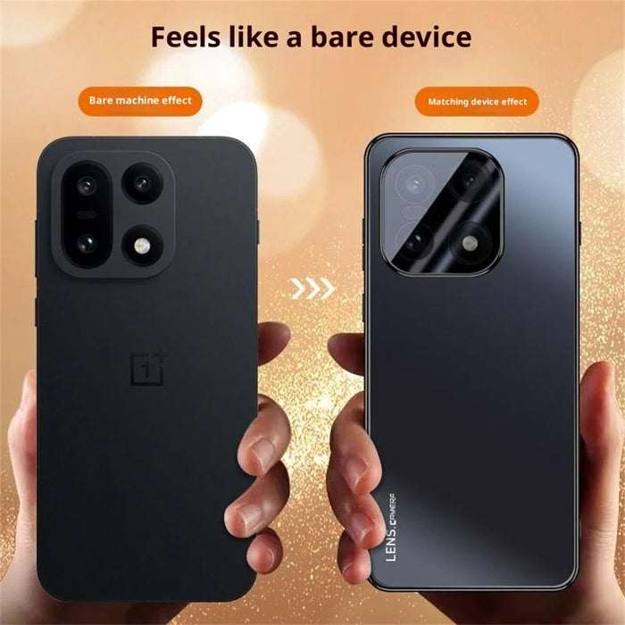 For OnePlus 15 5G Case Acrylic + TPU + Metal Anti-Scratch Phone Cover with Electroplating Frame - Black - 5