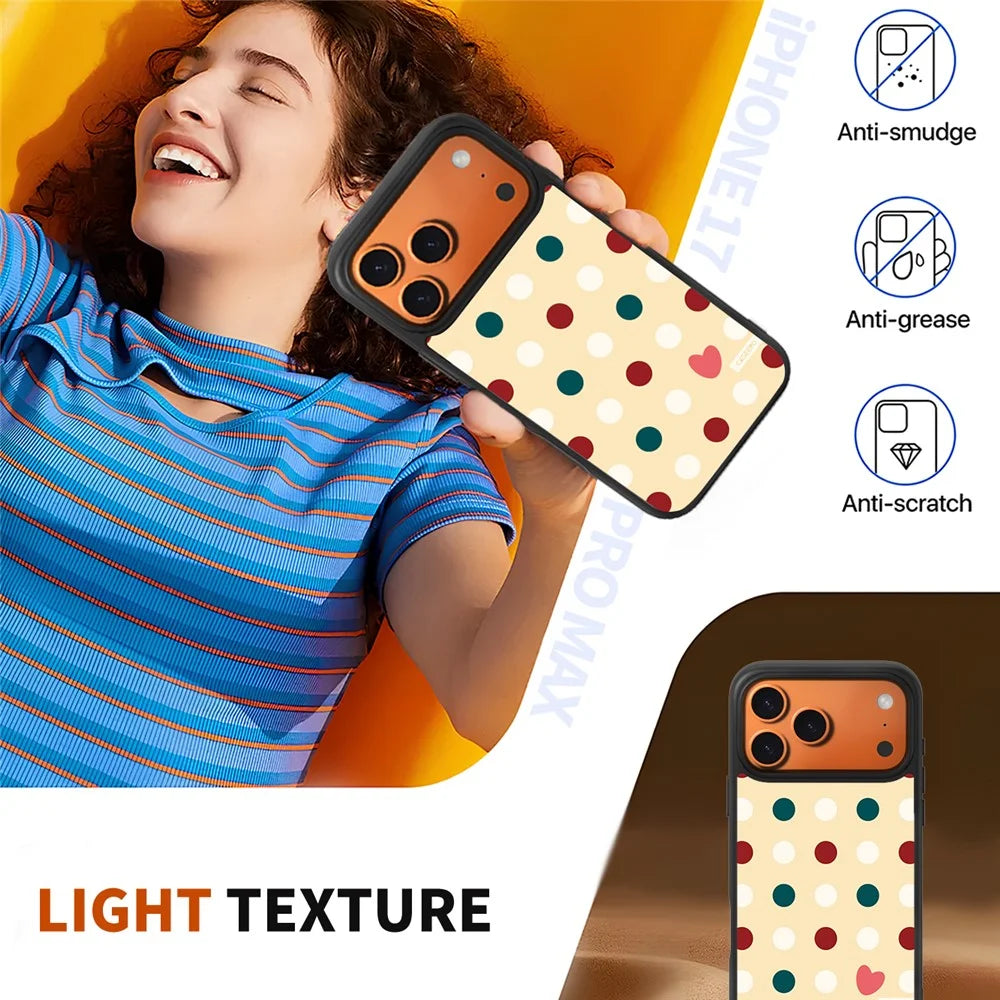 CASEEVO For iPhone 17 Pro Max Case Compatible with MagSafe Round Dot Pattern TPU PC Phone Cover - Sparkling - 3