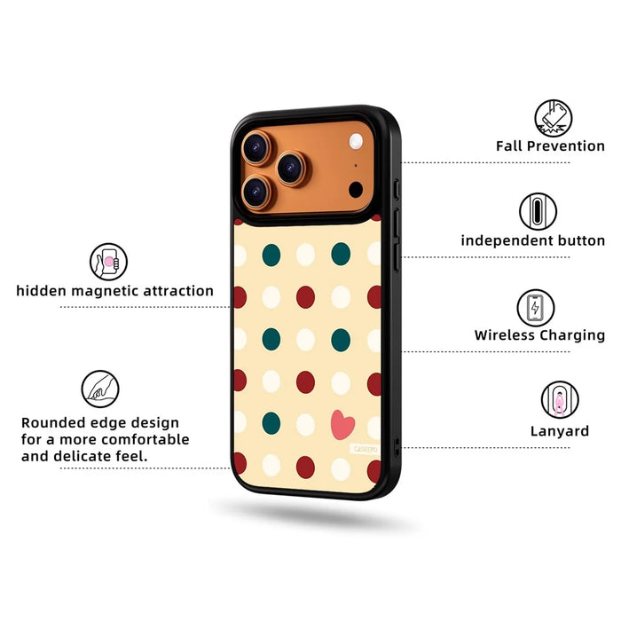 CASEEVO For iPhone 17 Pro Case Compatible with MagSafe Round Dot Pattern TPU PC Phone Cover - Sparkling - 2