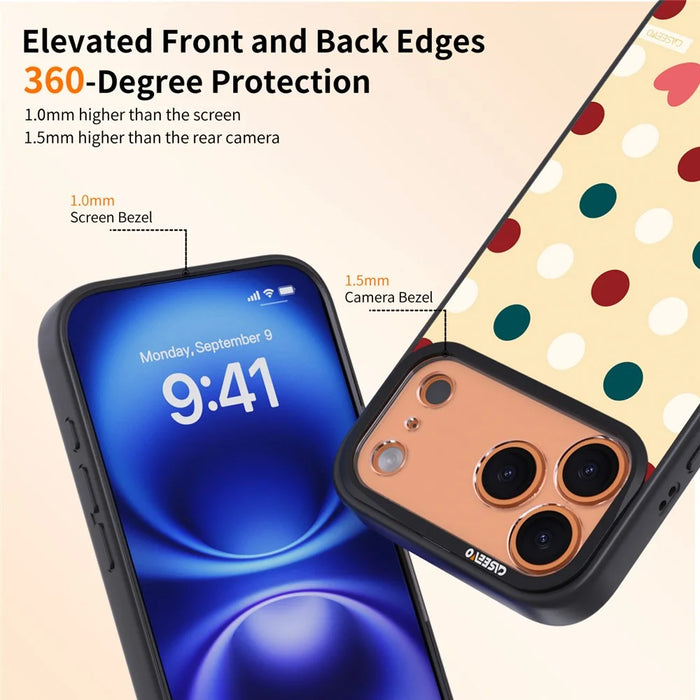 CASEEVO For iPhone 17 Pro Case Compatible with MagSafe Round Dot Pattern TPU PC Phone Cover - Sparkling - 7