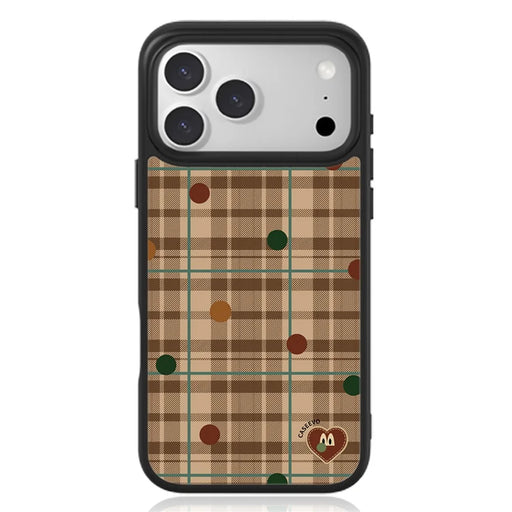 CASEEVO For iPhone 17 Pro Case Compatible with MagSafe Grid Pattern TPU PC Phone Cover - Colorful British Plaid - 1