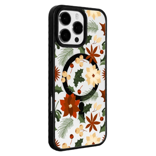 EYCASE Christmas Series for iPhone 16 Pro Max Magnetic Case Pattern Print TPU + Acrylic Cover Compatible with MagSafe - Vintage Christmas Floral - 1