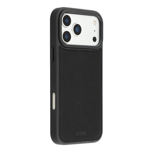 X-LEVEL For iPhone 17 Pro Magnetic Case Longitude Latitude Texture PU Leather PC TPU Phone Cover - Black - 1
