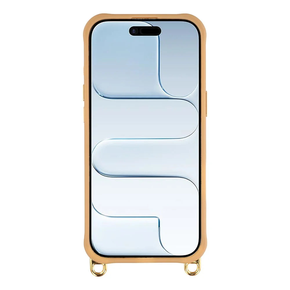 For iPhone 17 Case Compatible with MagSafe PC TPU Phone Cover with Adjustable Lanyard  /  Camera Frame Kickstand - Brown - 2