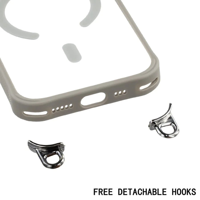 For iPhone Air Case Compatible with MagSafe PC TPU Phone Cover with Adjustable Lanyard  /  Camera Frame Kickstand - Grey - 7
