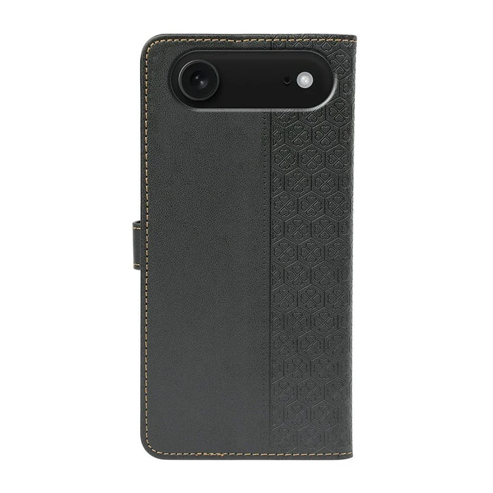 For iPhone Air Case Magnetic Clasp Four Leaf Clover Leather Phone Cover - Black - 5