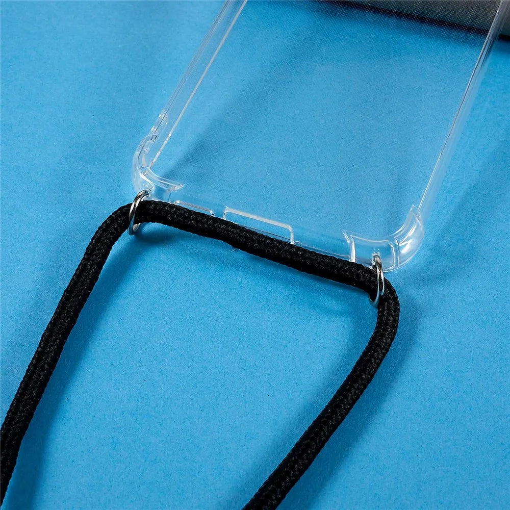 For Samsung Galaxy S23+ Transparent Anti-drop Soft TPU Case Four Corner Anti-Drop Phone Back Cover with Lanyard - 4