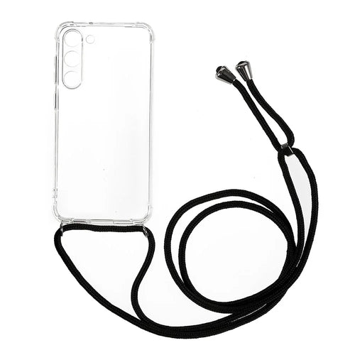 Transparent Phone Cover for Samsung Galaxy S23, Four Corner Anti-drop Soft TPU Anti-scratch Phone Back Case with Lanyard - 1