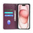 For iPhone 17 Pro Case Four Leaf Clover Leather Flip Phone Cover Stand Wallet - Dark Purple - 2