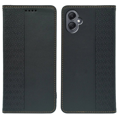 For Samsung Galaxy A08 5G / A08 4G / A07 4G Case Four Leaf Clover Leather Flip Phone Cover Stand Wallet - Black - 1