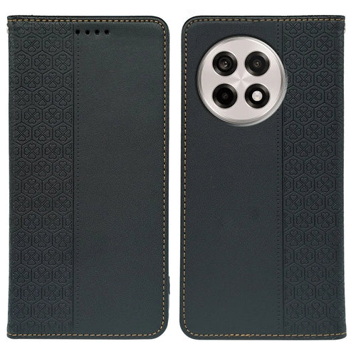 Leather Case For OnePlus 13R 5G  /  Ace 5 5G  /  Ace 5 Pro 5G Four Leaf Clover Flip Phone Cover Stand Wallet - Black - 1