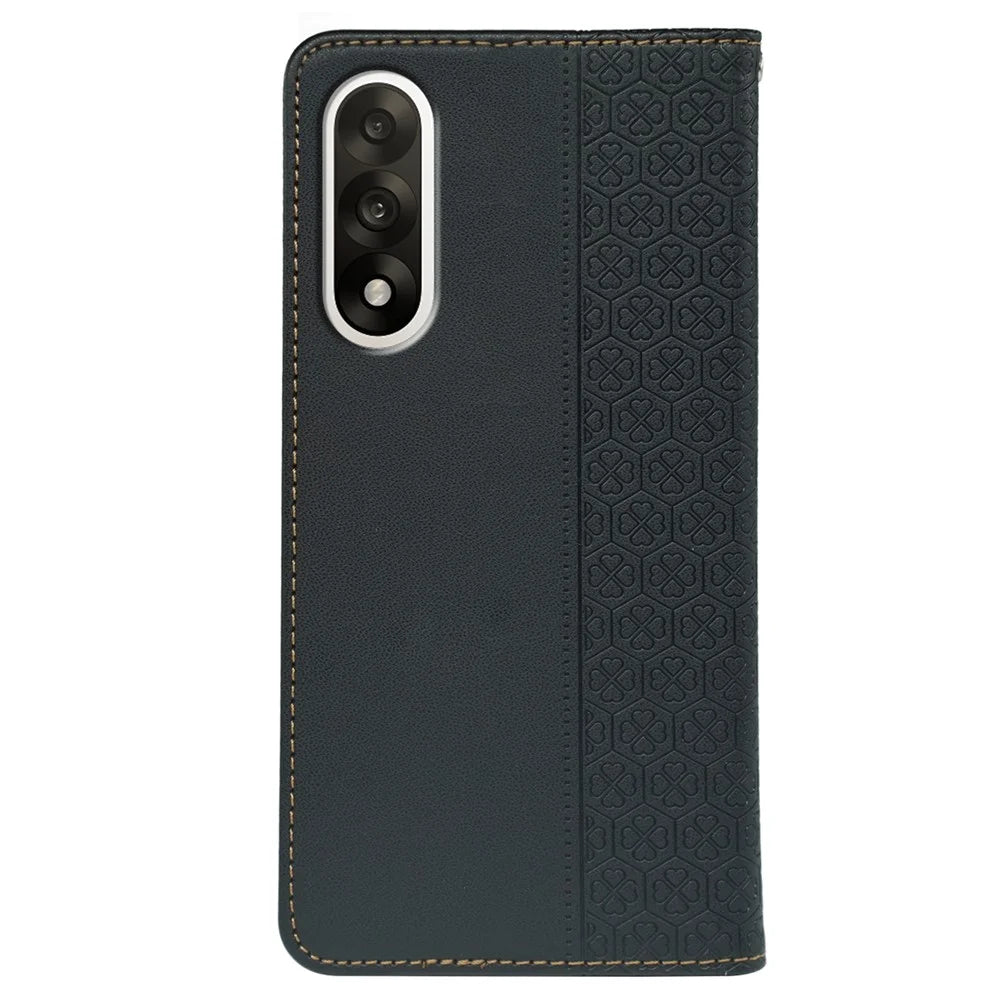 For OnePlus Nord 5 5G  /  Ace 5 Ultra 5G Case Four Leaf Clover Leather Flip Phone Cover Stand Wallet - Black - 5