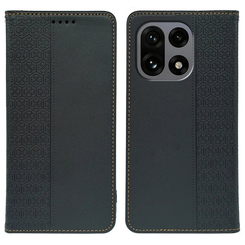 For OnePlus 15 5G Case Four Leaf Clover Leather Flip Phone Cover Stand Wallet - Black - 1